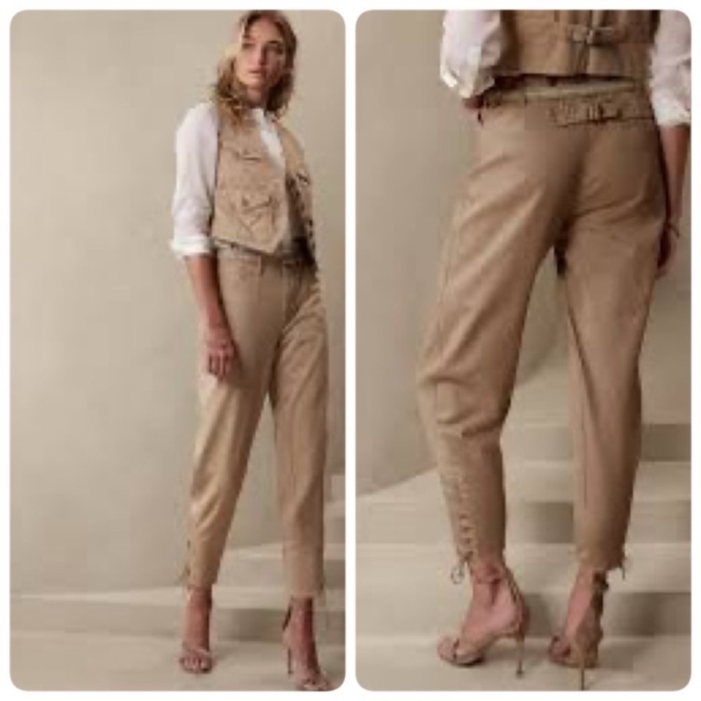 THE RIDING SAFARI PANT as 4 relaxed Baggy Lace Ankle Tan